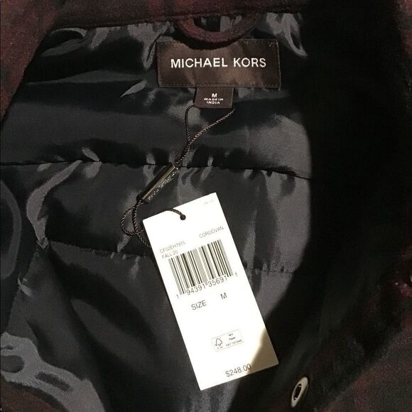 MICHAEL KORS Men’s WOOL Buffalo Plaid woven Shirt Jacket M - Picture 4 of 14